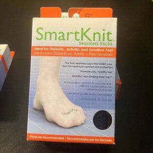 Smart Knit Men's Navy Blue Diabetic Crew Socks M (8-10) NIB